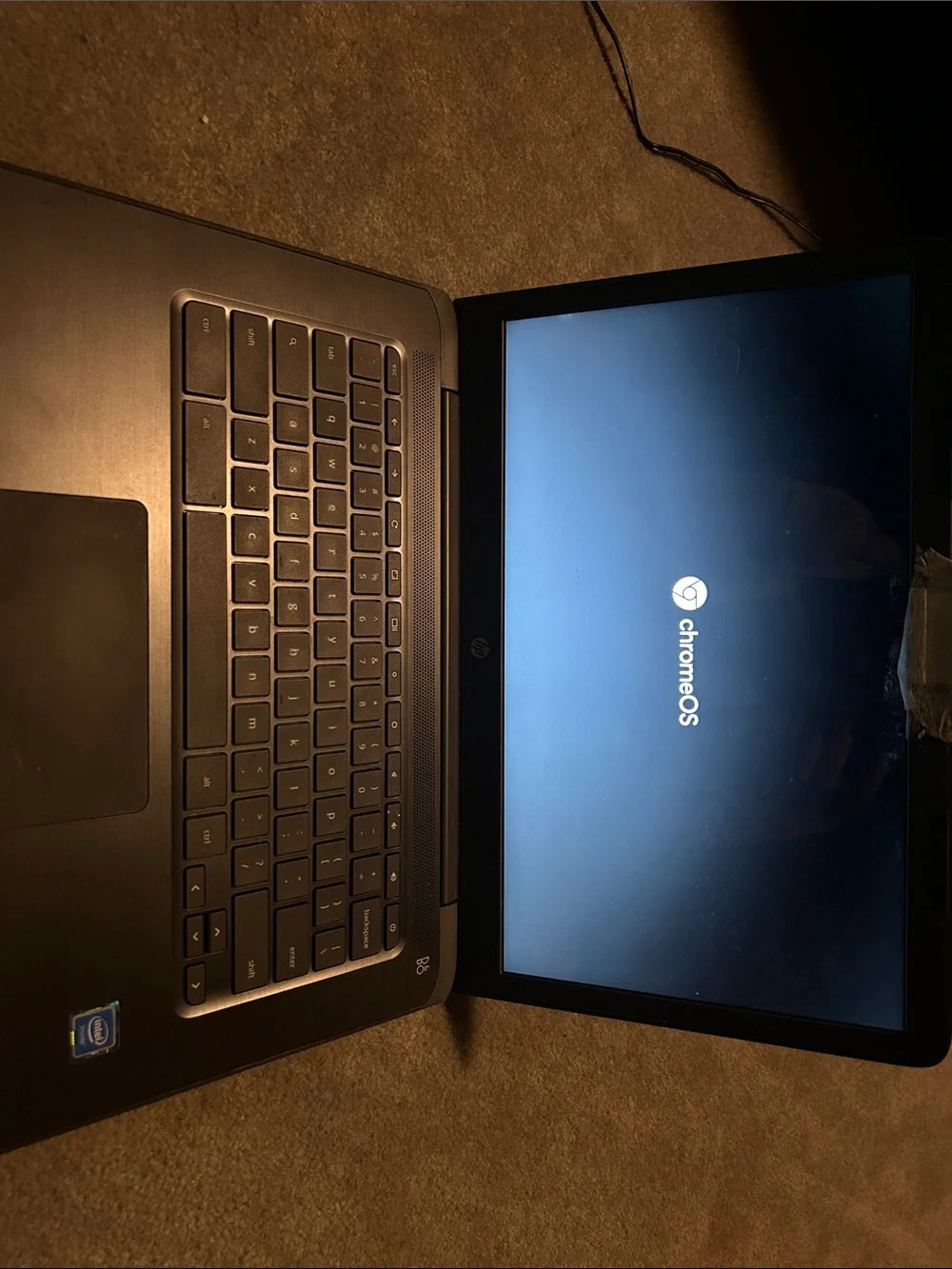 HP Black Chromebook Laptop with Chrome Badge